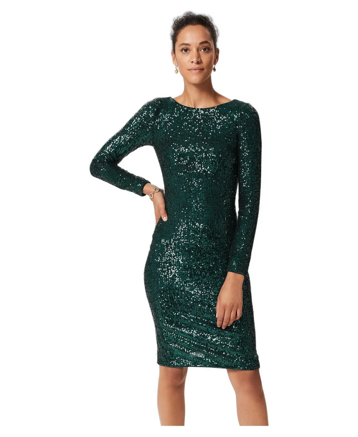 Dakota Long-Sleeve A-Line Midi Dress