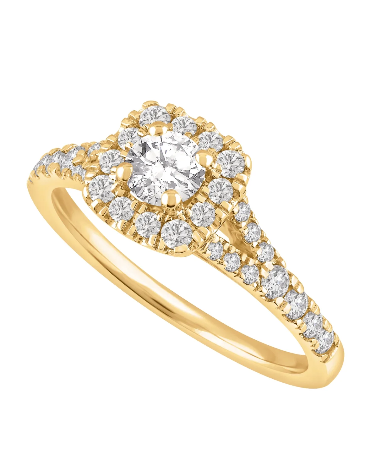 Diamond (3/4 ct. t.w.) Halo Engagement Ring in 14k Yellow Gold by Macy's