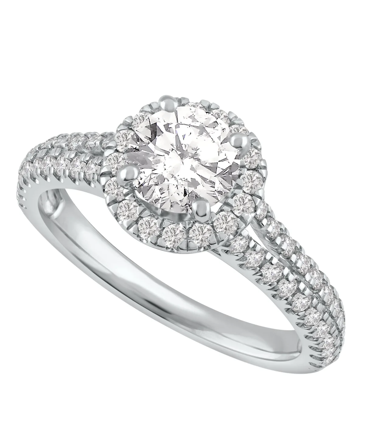 Halo Engagement Ring (1-1/4 ct. t.w.) in 14k Yellow or White Gold by Gia Certified Diamonds