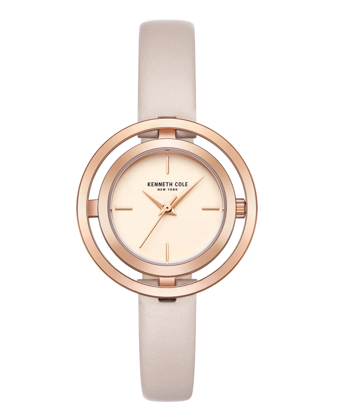 Transparency Dial Genuine Leather Strap Watch 32mm by Kenneth Cole