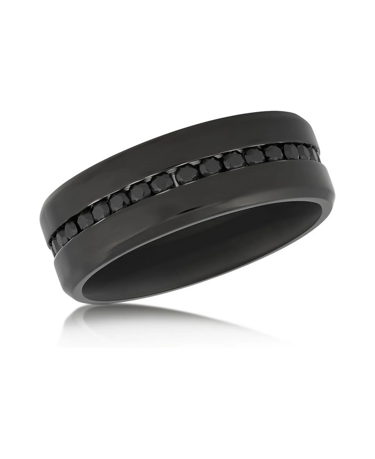 Cubic Zirconia Stainless Steel Ring by Metallo
