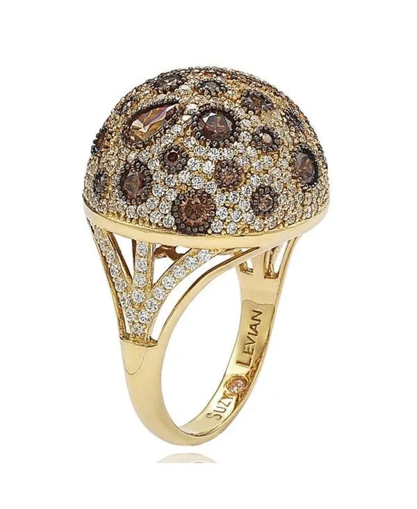 Sterling Silver Cubic Zirconia Pave Dome Cluster Ring by Suzy Levian New York
