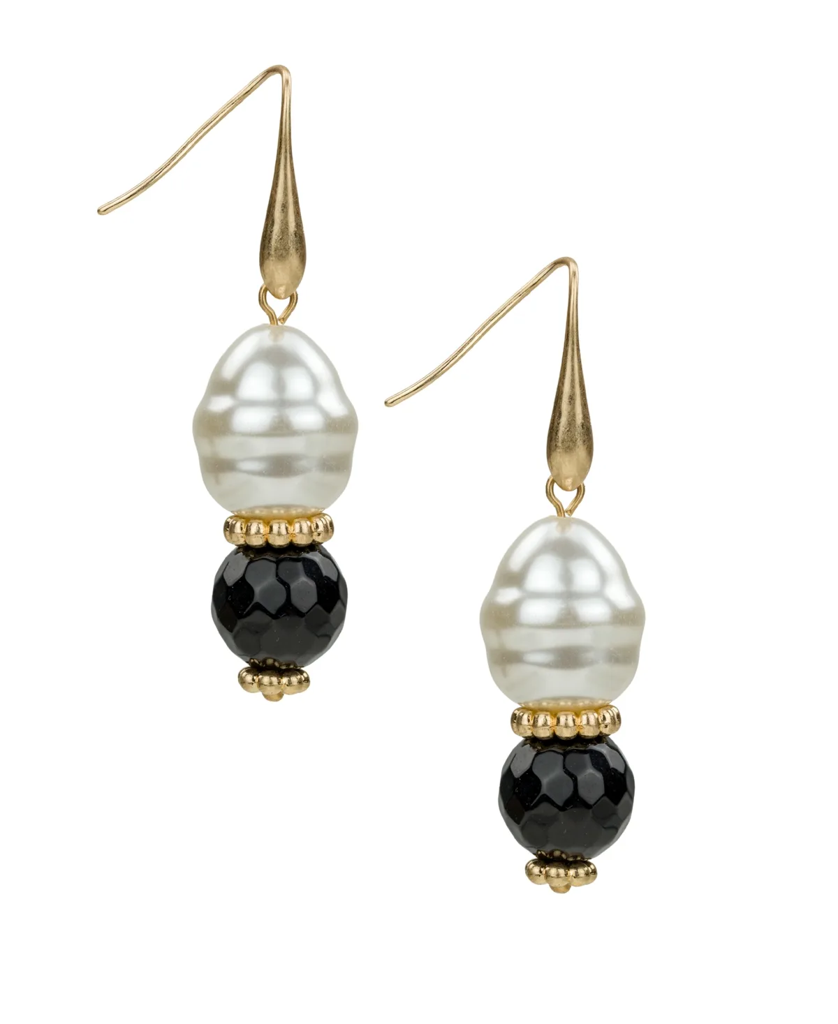 Imitation Pearl Gold-Tone Double Pearl Drop Earrings by Patricia Nash
