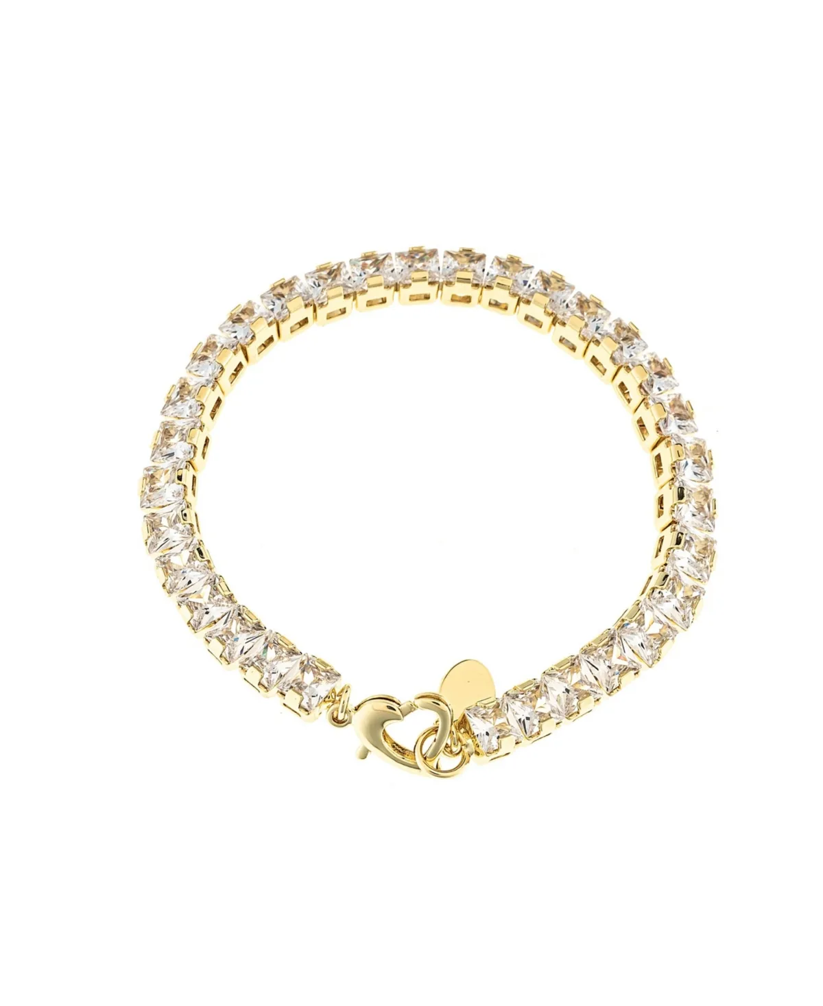 Cubic Zirconia Emerald Cut Gold-Tone Tennis Bracelet by Rivka Friedman