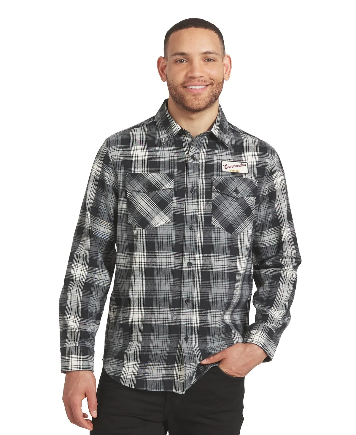 Darius Rucker Collection by Fanatics Washington Commanders Plaid Button-Up Flannel Shirt