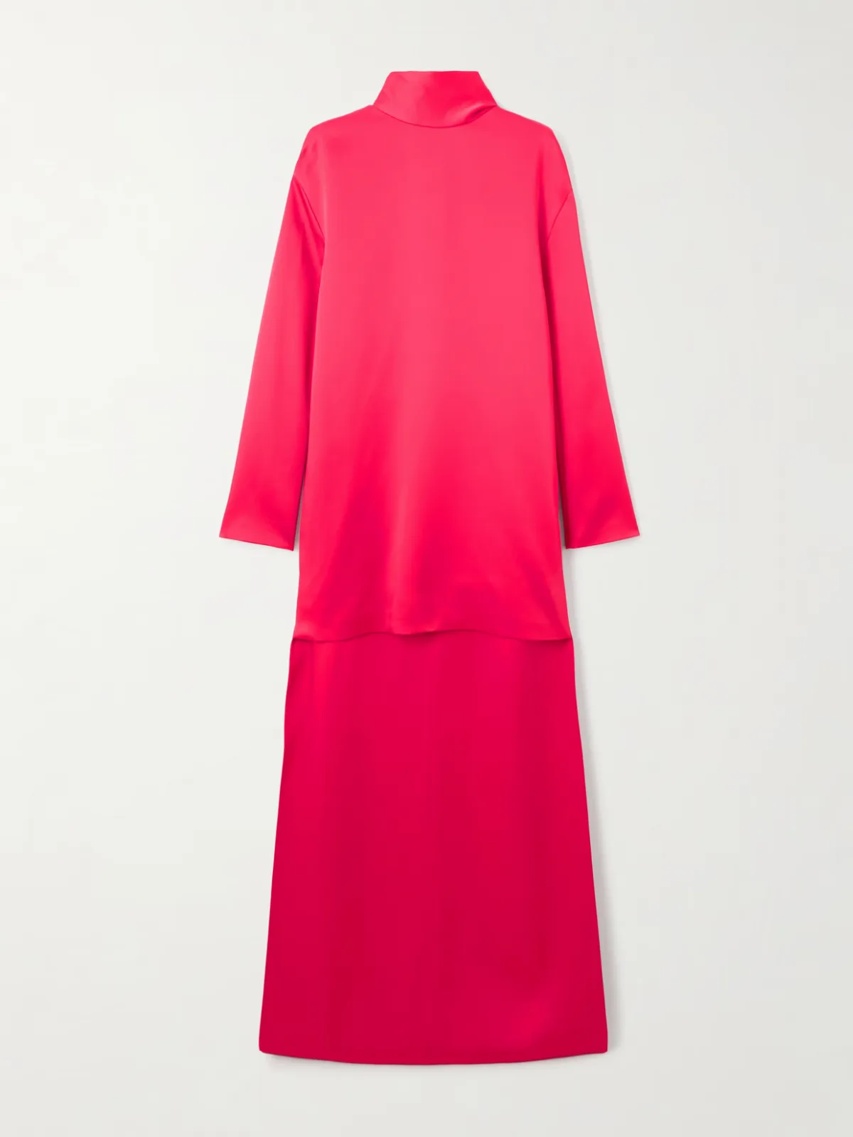 - Scarf-detailed Asymmetric Satin-crepe Dress -