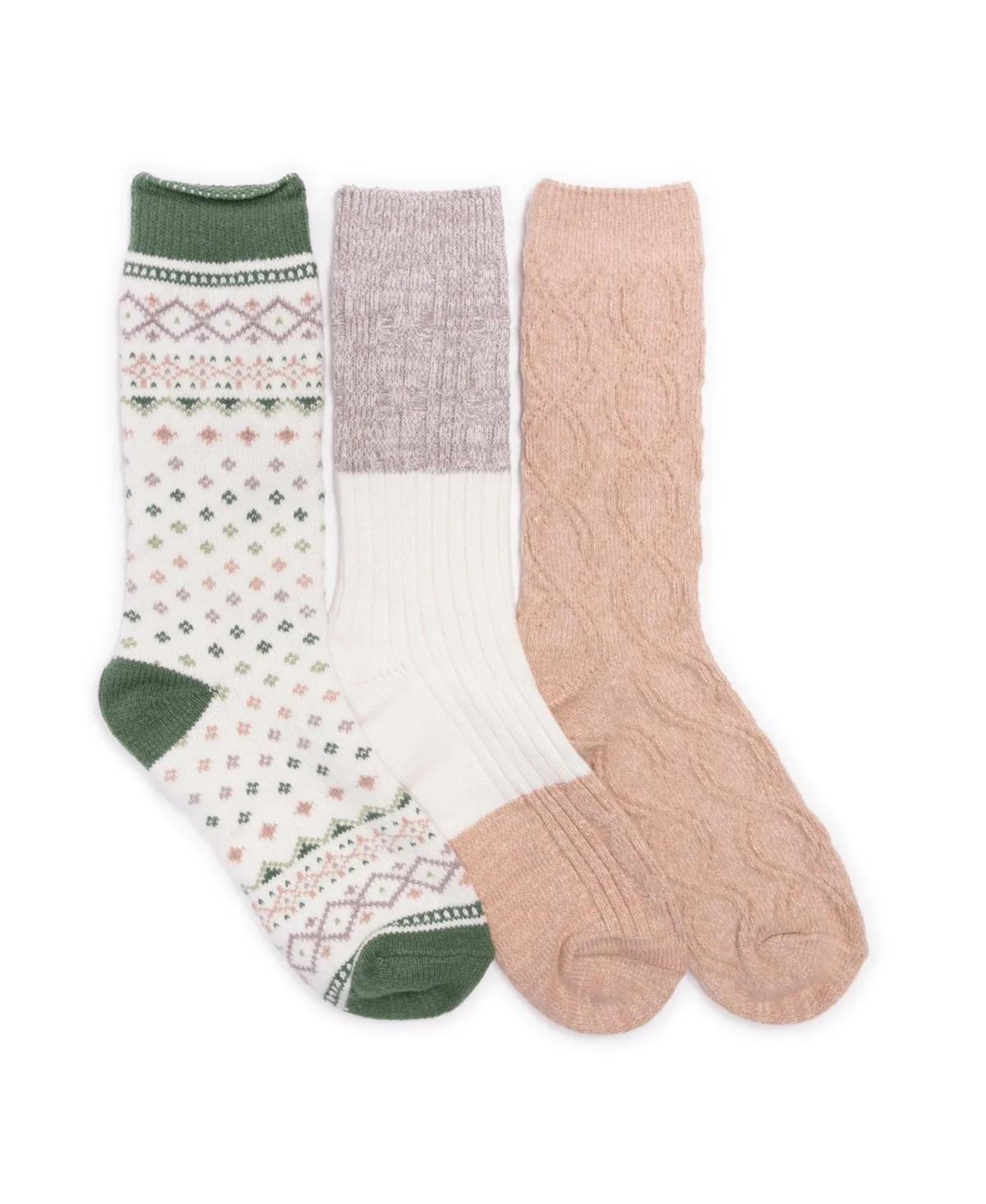 Boot Socks with Ribbed Cuff, 3-Pack