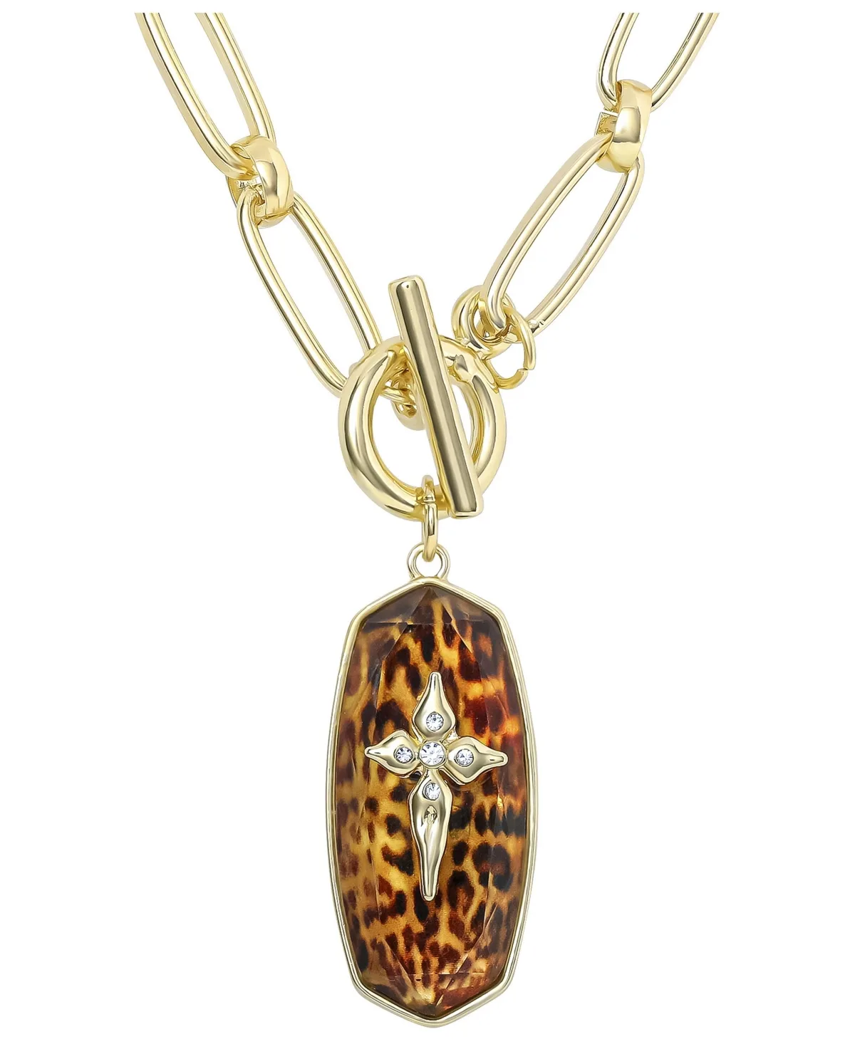Chunky Toggle Necklace with Cross Pendant, 18" by Jessica Simpson