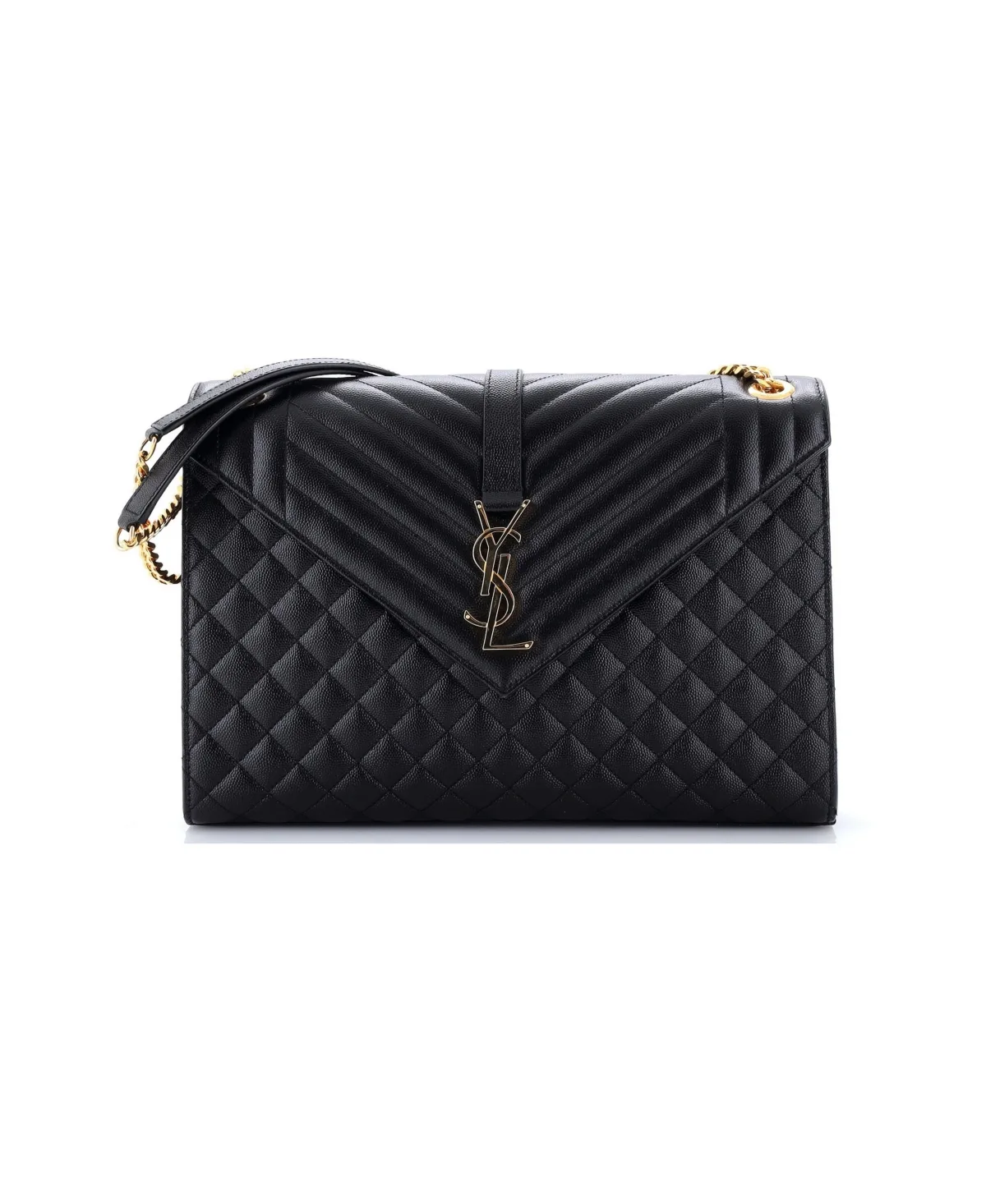 Pre-Owned Saint Laurent Large Classic Monogram Envelope Satchel Mixed Matelasse Leather by Saint Laurent