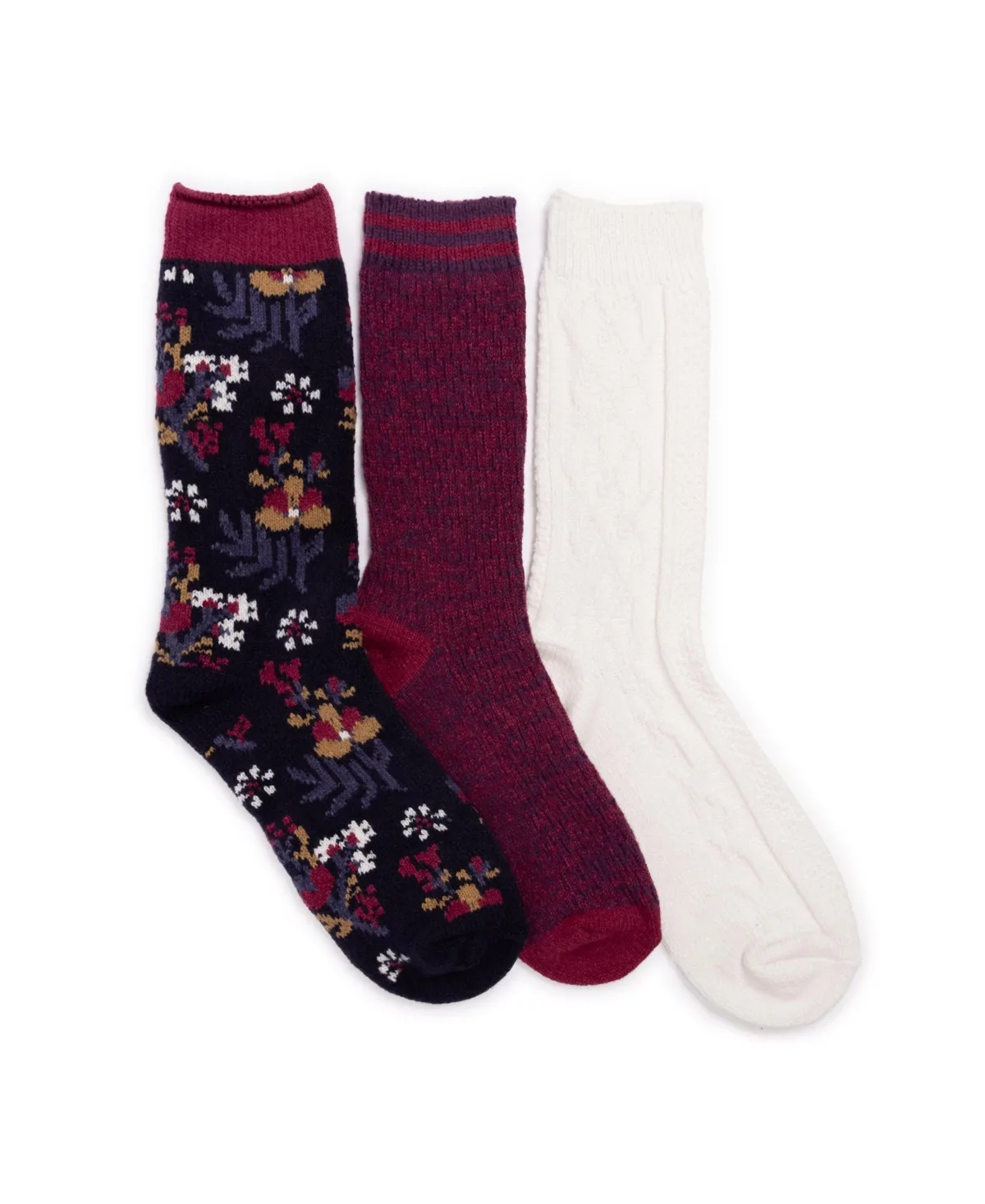 Boot Socks with Ribbed Cuff, 3-Pack