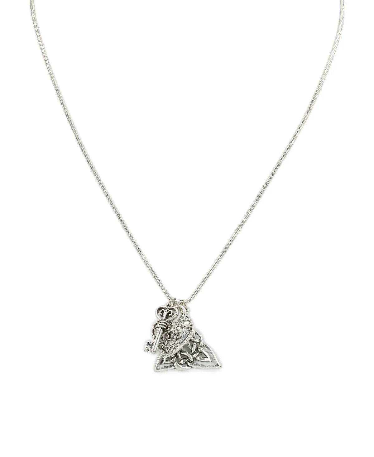 Silver-Tone Heart Charm Adjustable Necklace by Patricia Nash