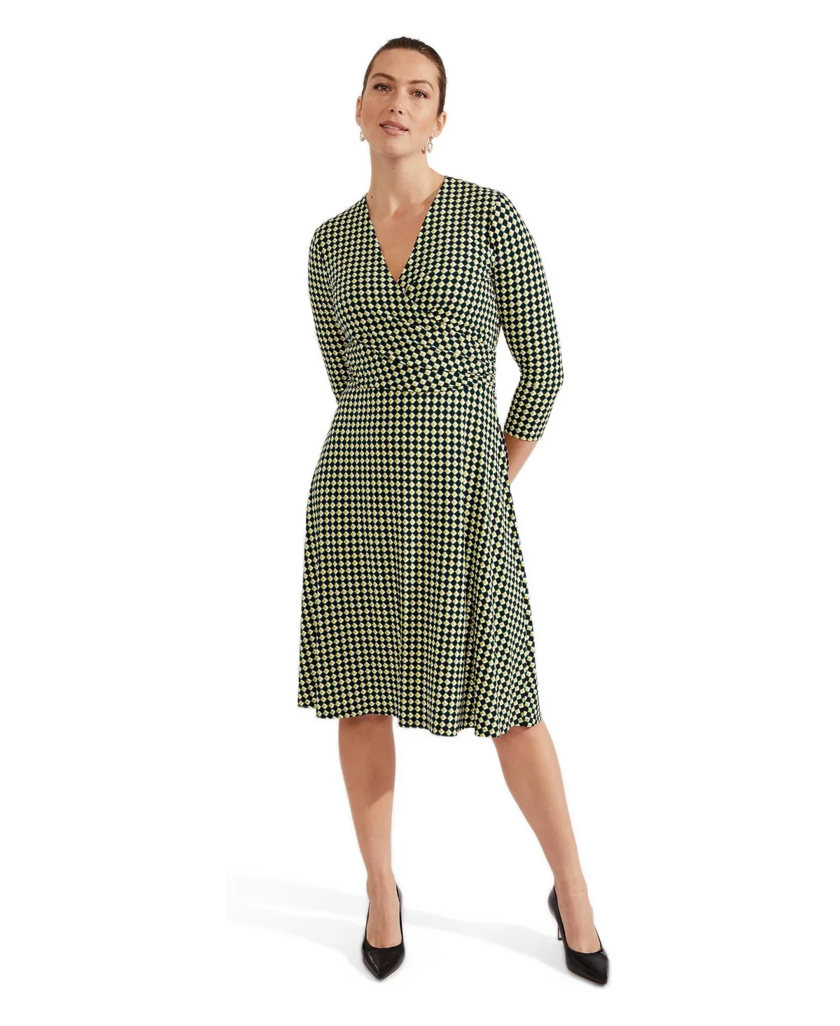 Dakota Long-Sleeve A-Line Midi Dress by Hobbs London