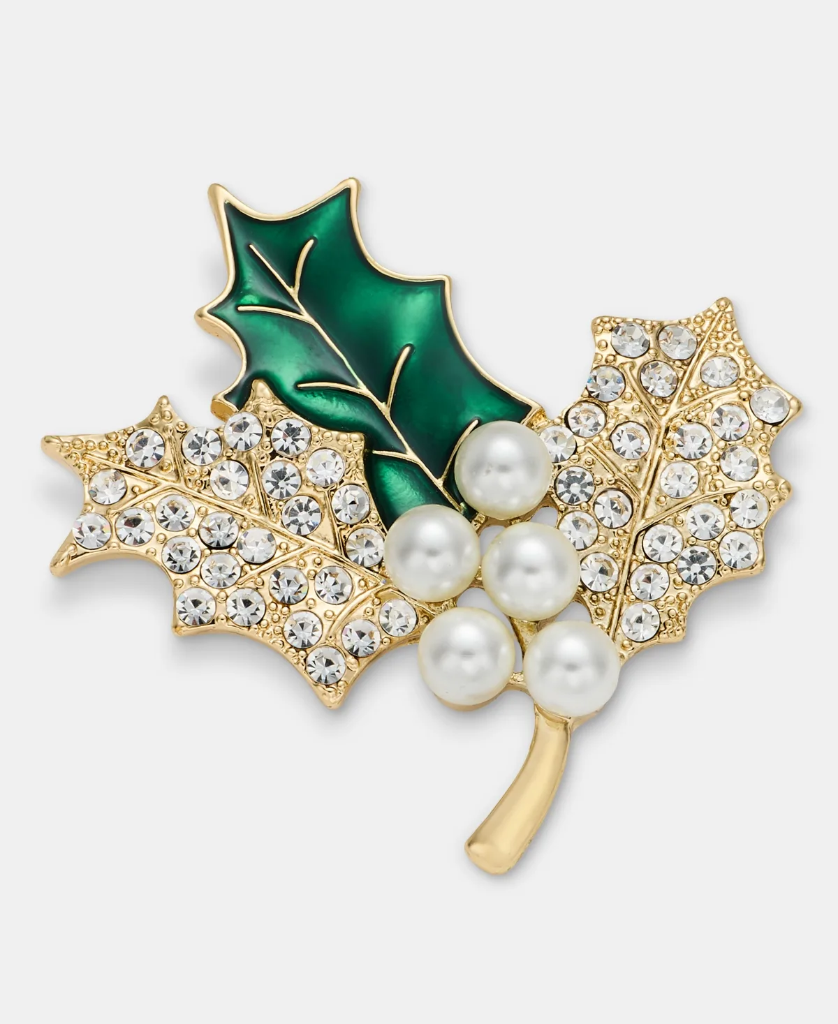 Imitation Pearl Holly Branch Pin by Anne Klein