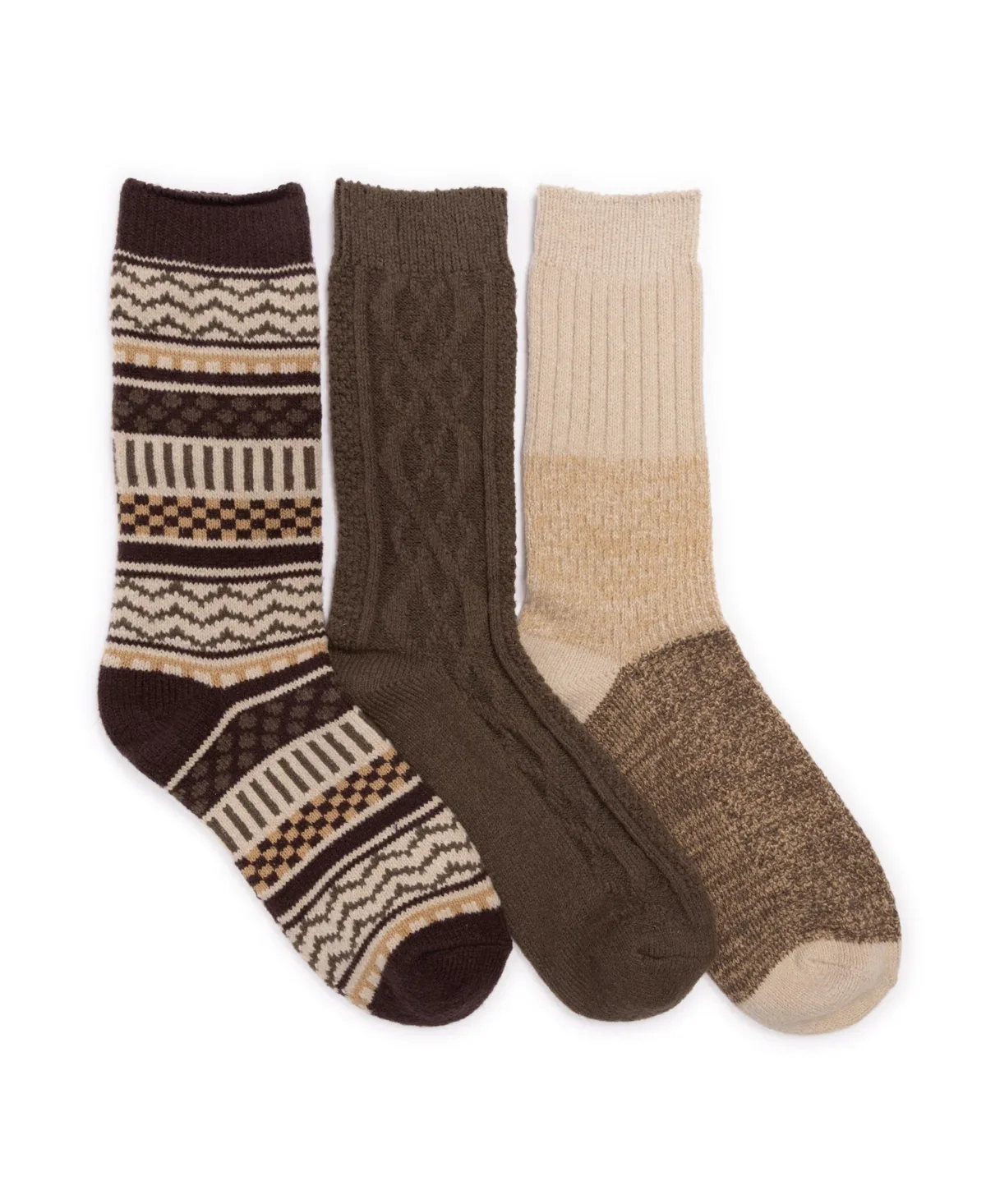 Boot Socks with Ribbed Cuff, 3-Pack