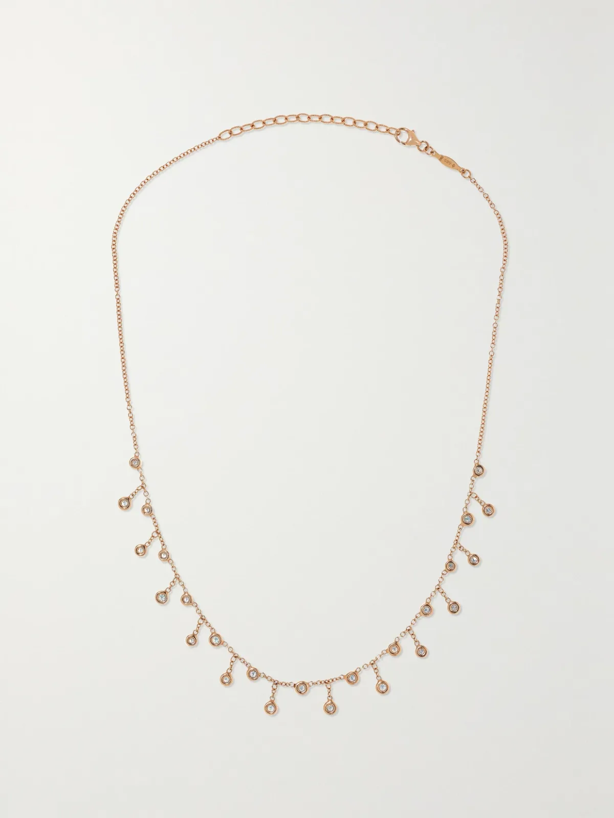 - 14-karat Rose Gold Diamond Necklace -