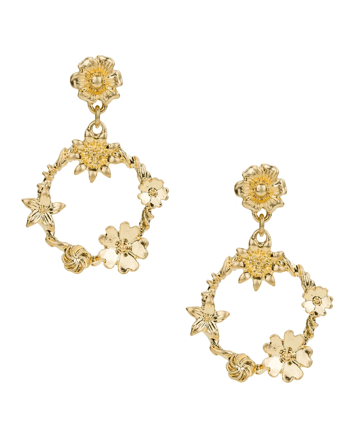 Gold-Tone Flower Dangle Earrings by Patricia Nash