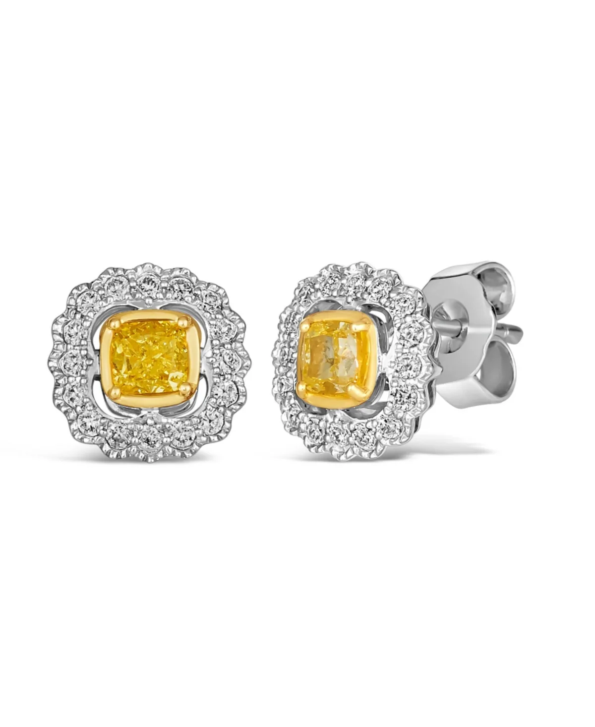 Sunny Yellow & Vanilla Diamond Earrings (.66 ct. t.w.) in 14k White Gold by Le Vian