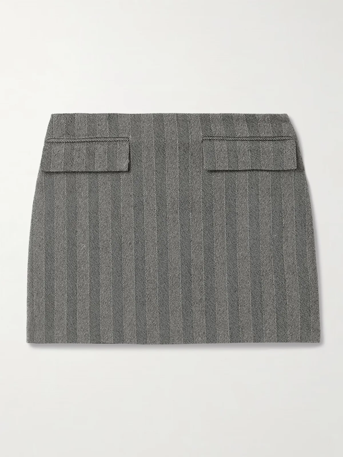 - Herringbone Wool-blend Mini Skirt -