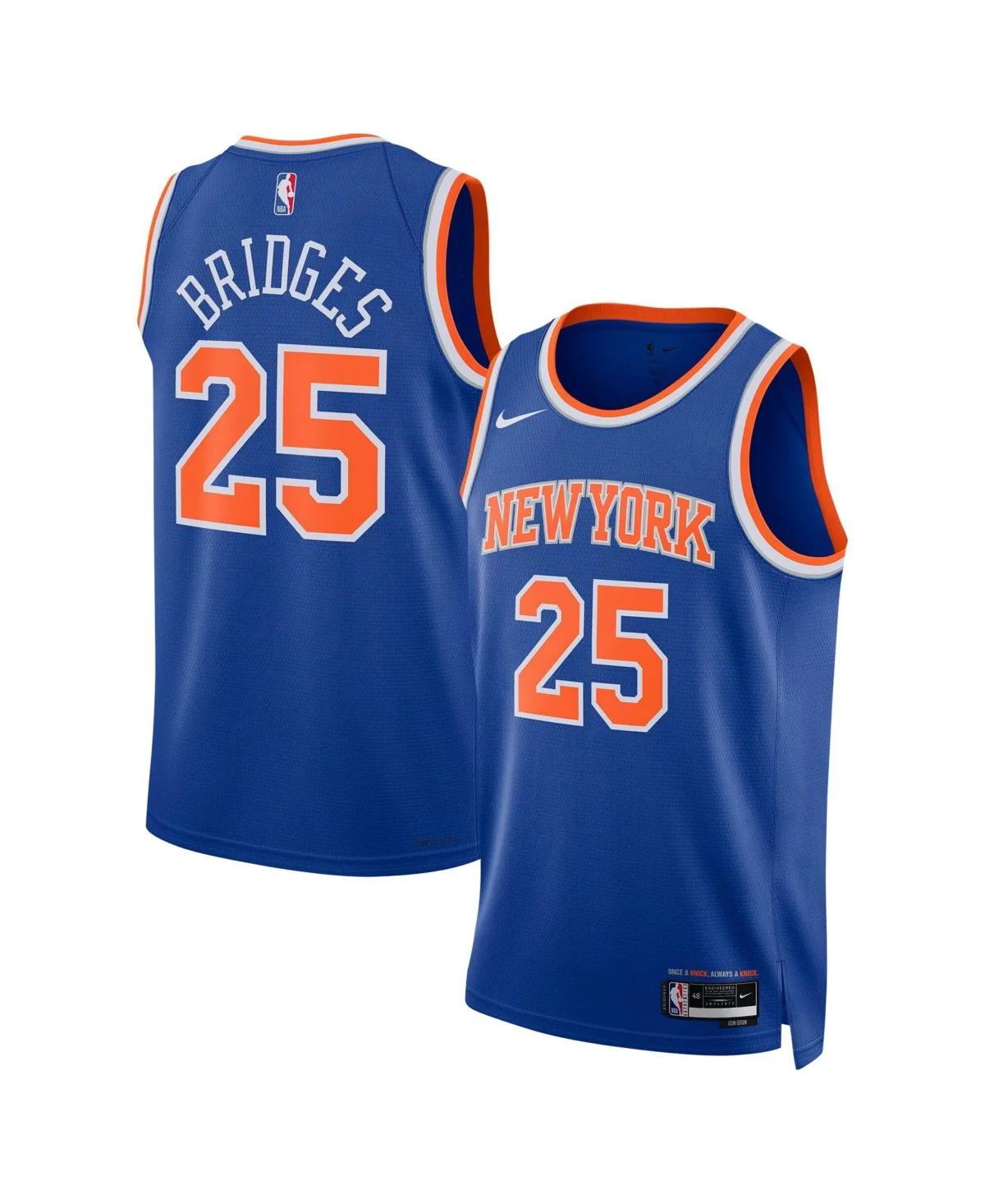 Mikal Bridges New York Knicks 2024 Offseason Addition Nike Swingman Jersey
