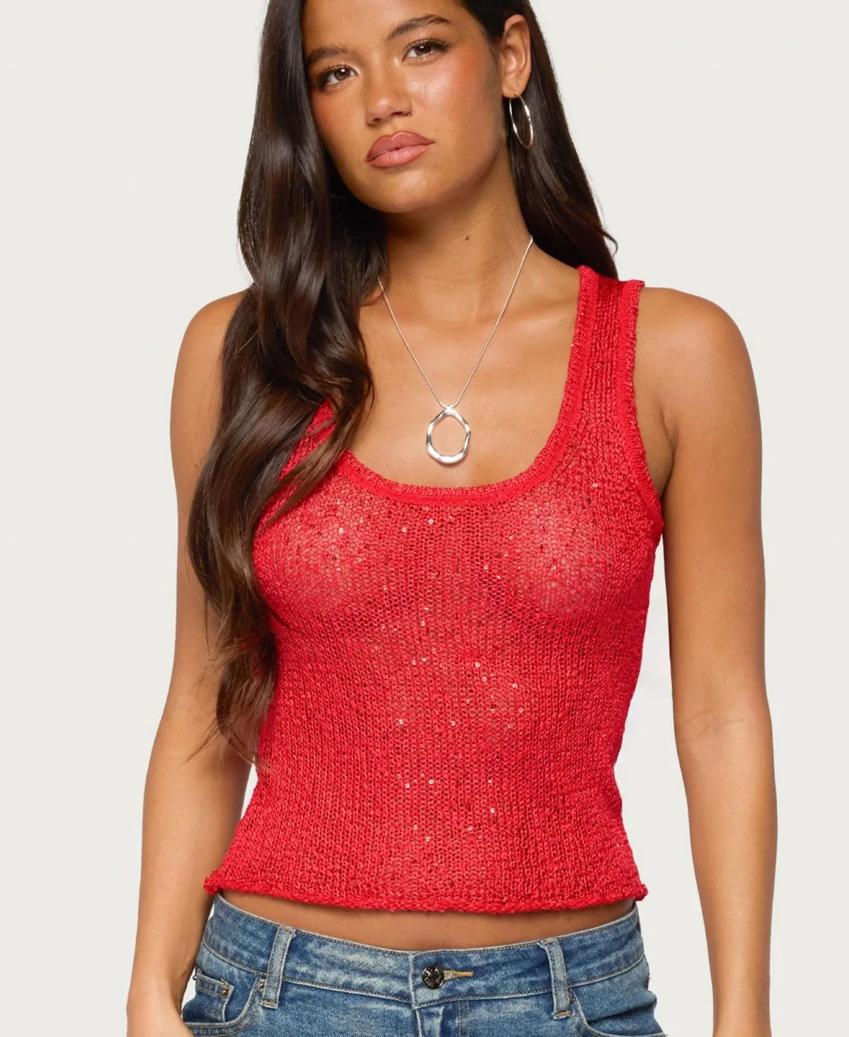 Eleora Sequin Knit Tank Top