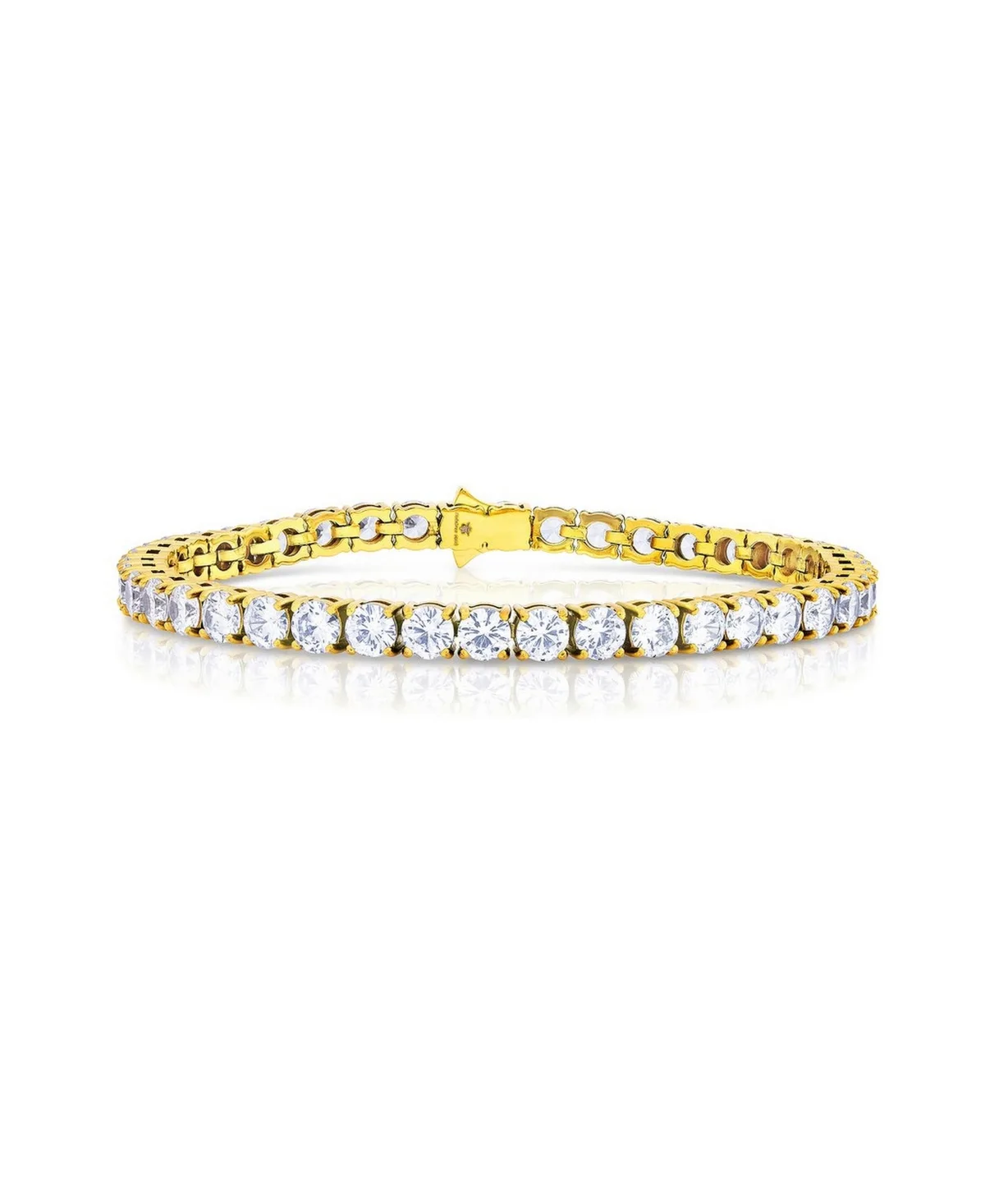 Cubic Zirconia Gold-Tone Tennis Bracelet by Metallo