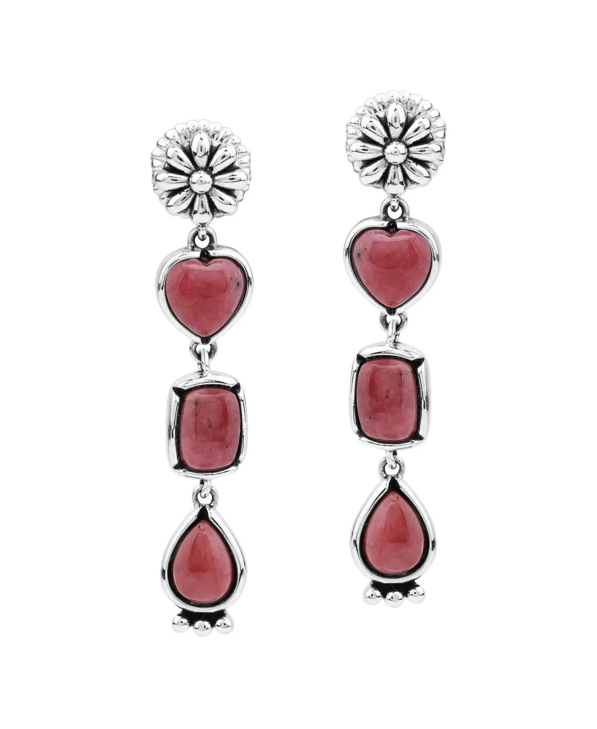 Concha Dangle Earrings in Sterling Silver by American West Jewelry