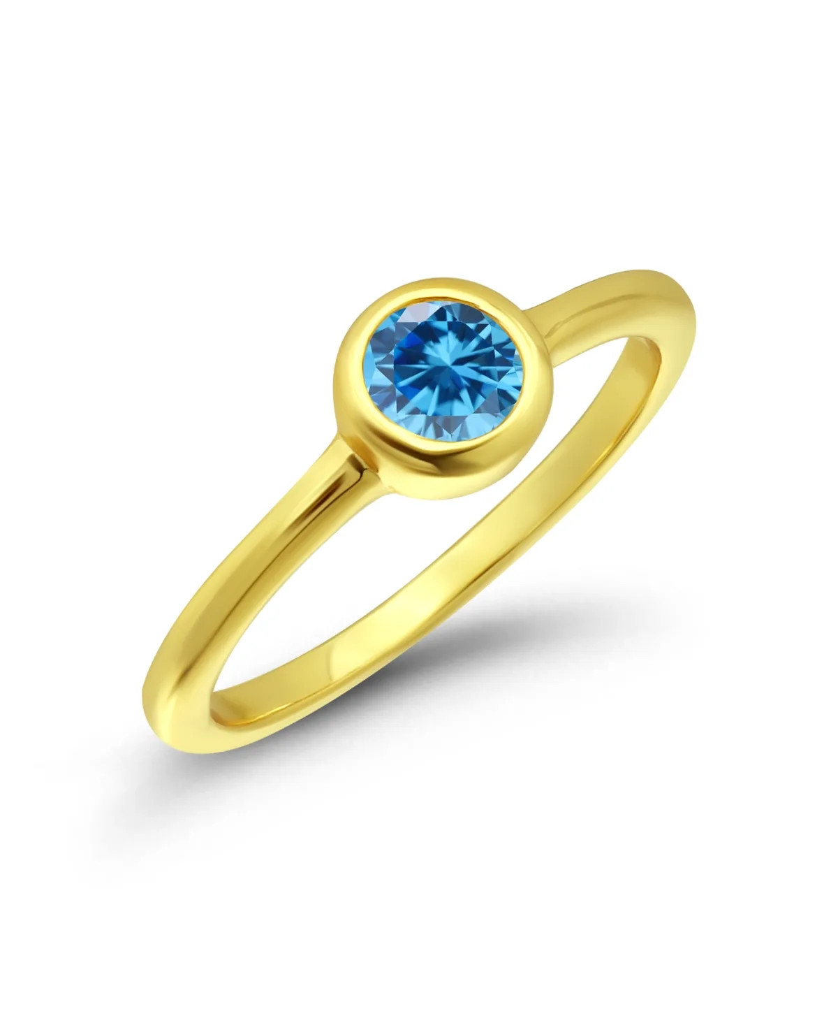 Cubic Zirconia Round Bezel Ring