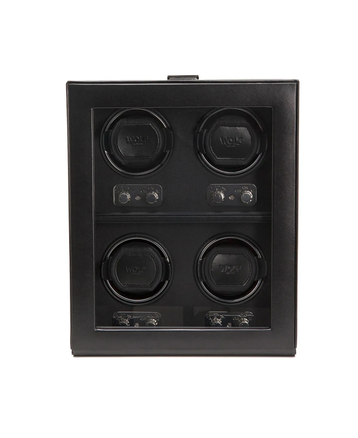 Heritage Belgrave 4 Piece Watch Winder, Faux Leather, 52 mm by Wolf