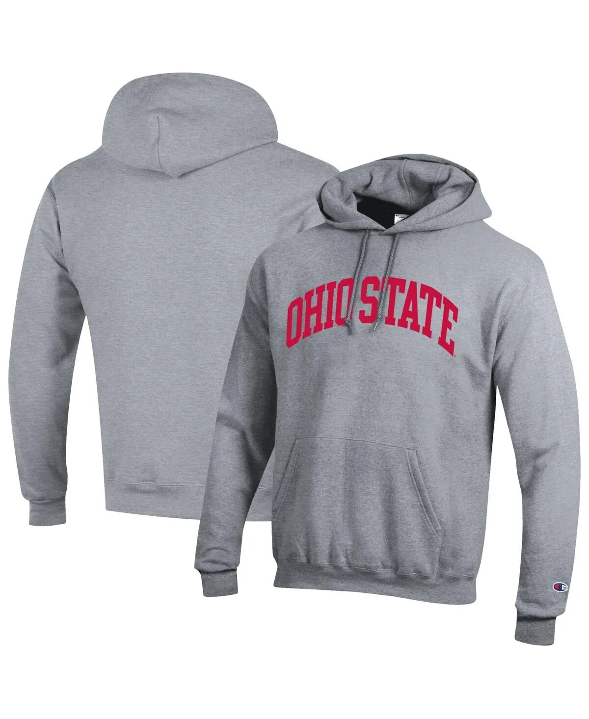 Scarlet Ohio State Buckeyes Basic Arch Fleece Pullover Hoodie