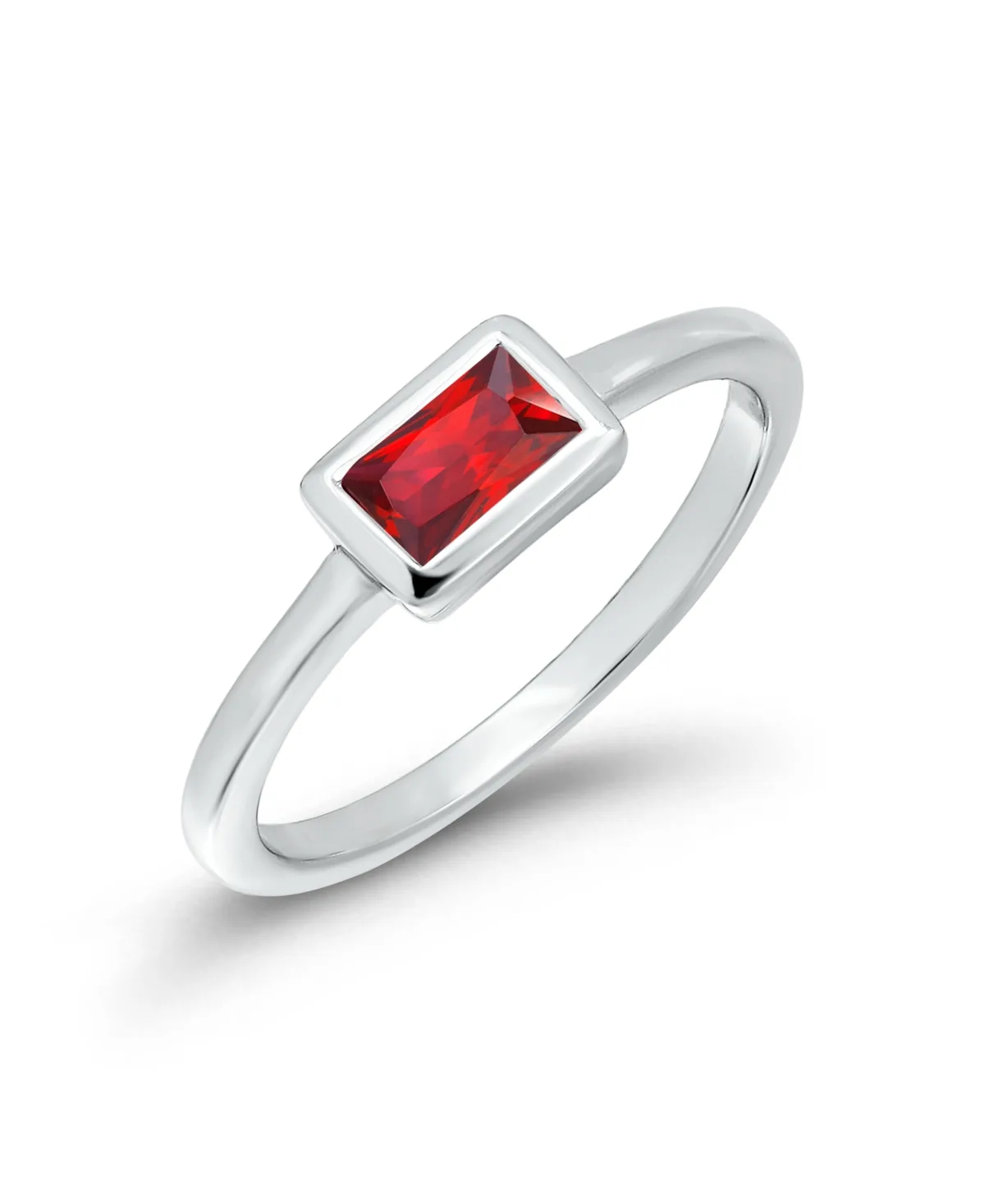 Cubic Zirconia Baguette Bezel-Setting Ring