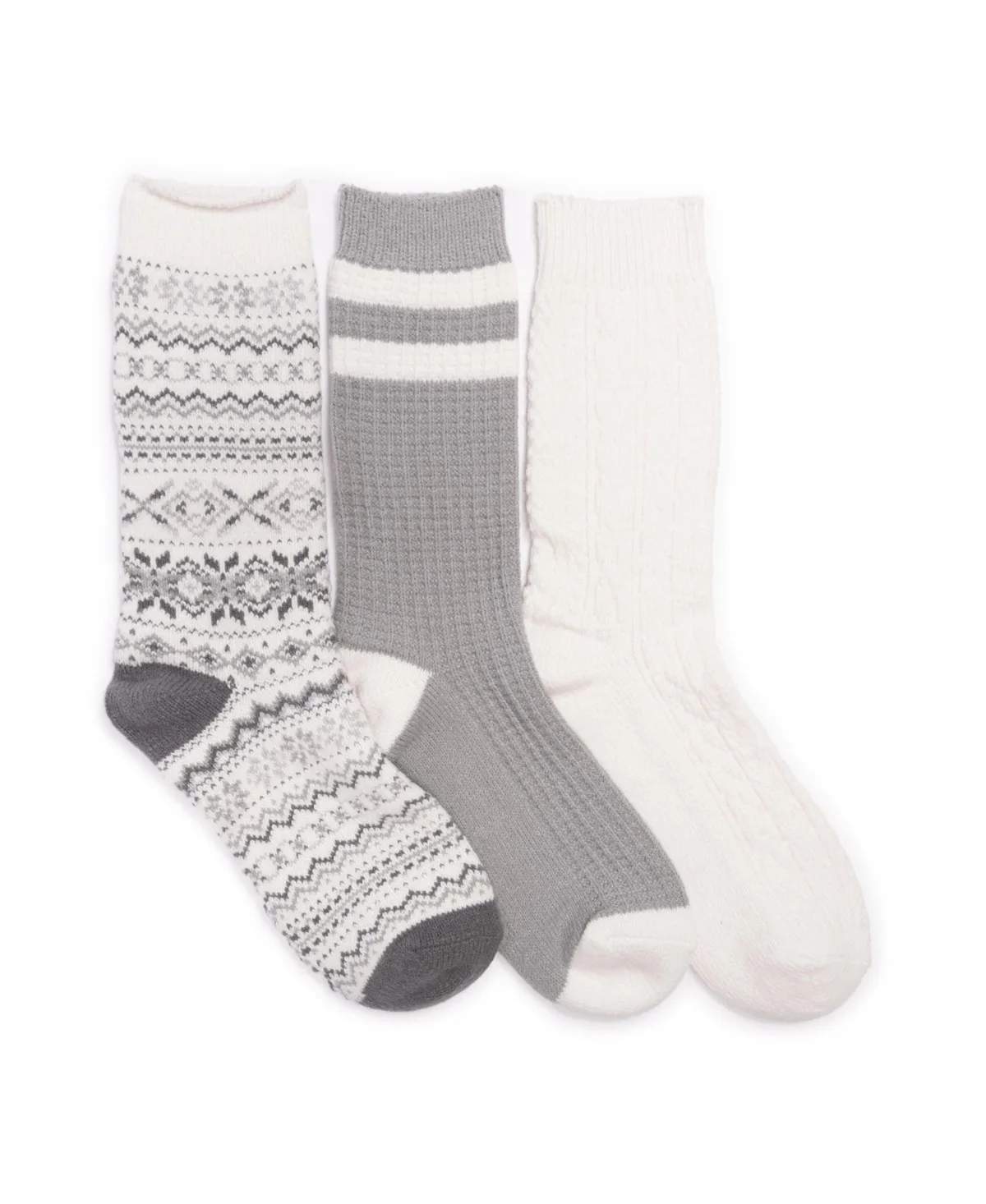 Muk Luks Boot Socks with Ribbed Cuff, 3-Pack