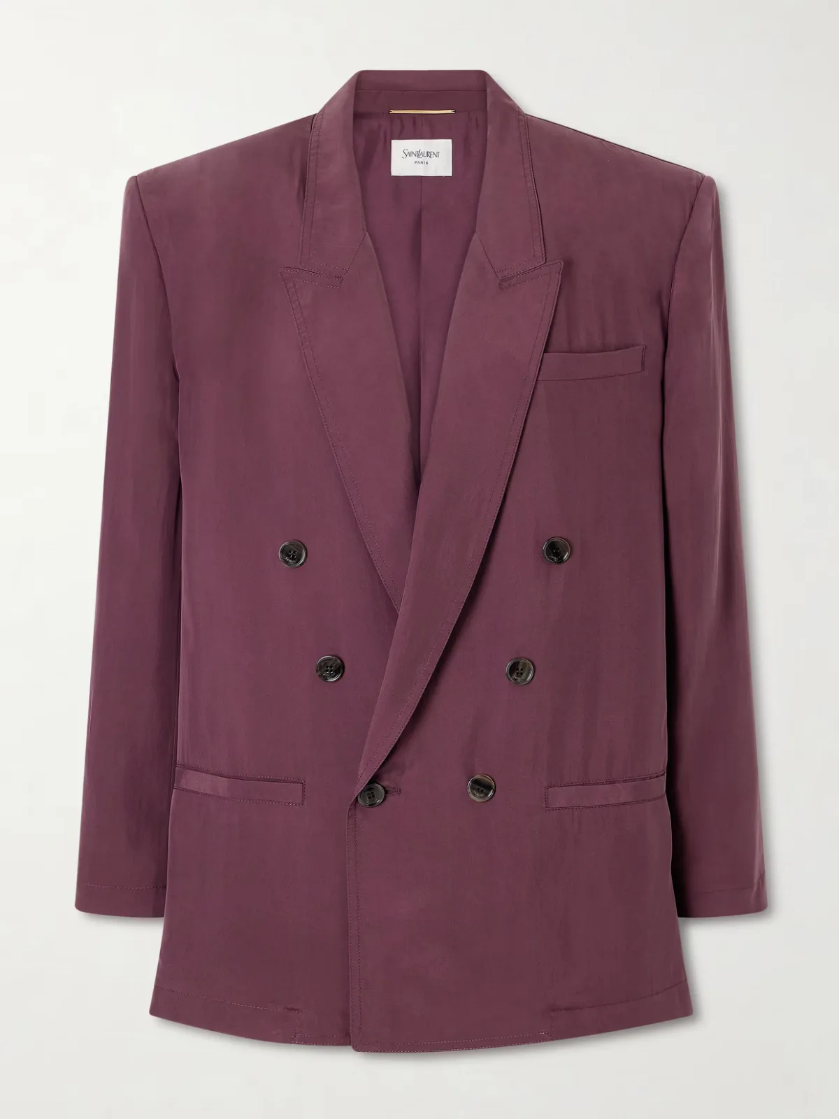 - Double-breasted Silk-habotai Blazer -