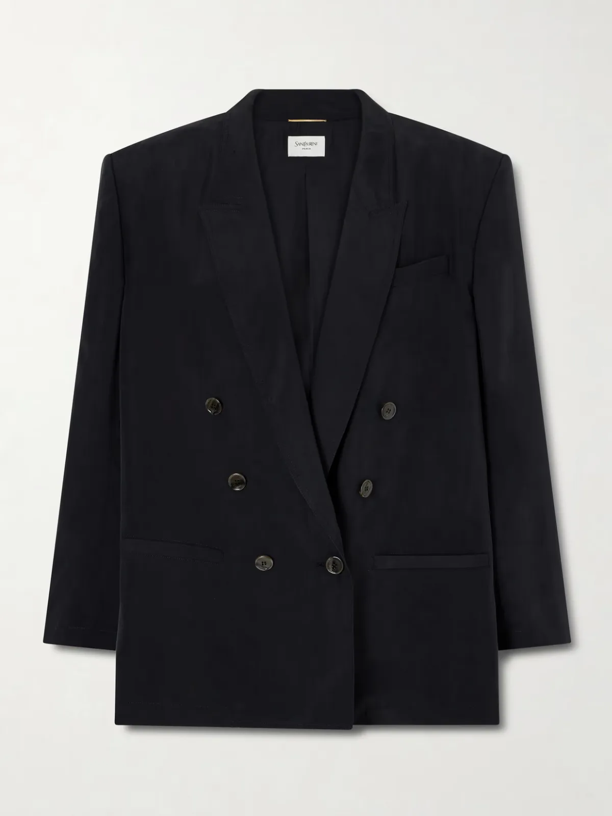 - Double-breasted Silk-habotai Blazer -