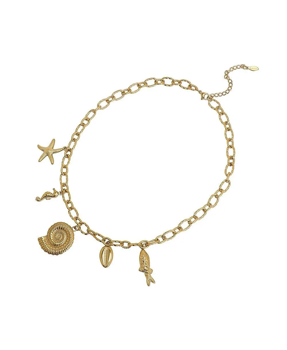 Gold-Tone Marine Charm Necklace by Sohi