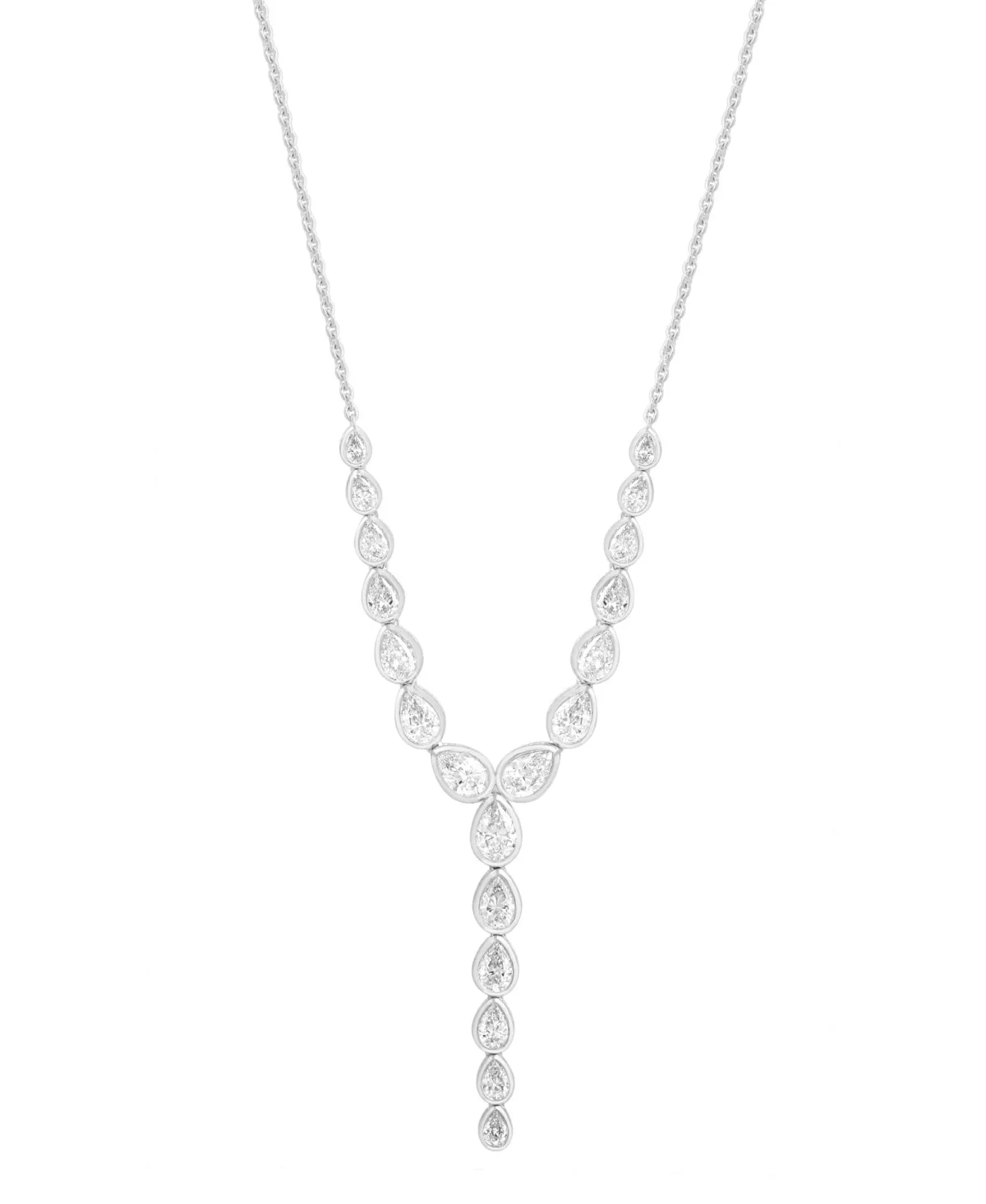 Lab-Grown Diamond Pear Shape Necklace (3-1/4 ct. t.w.) in 14k White Gold by Effy Collection