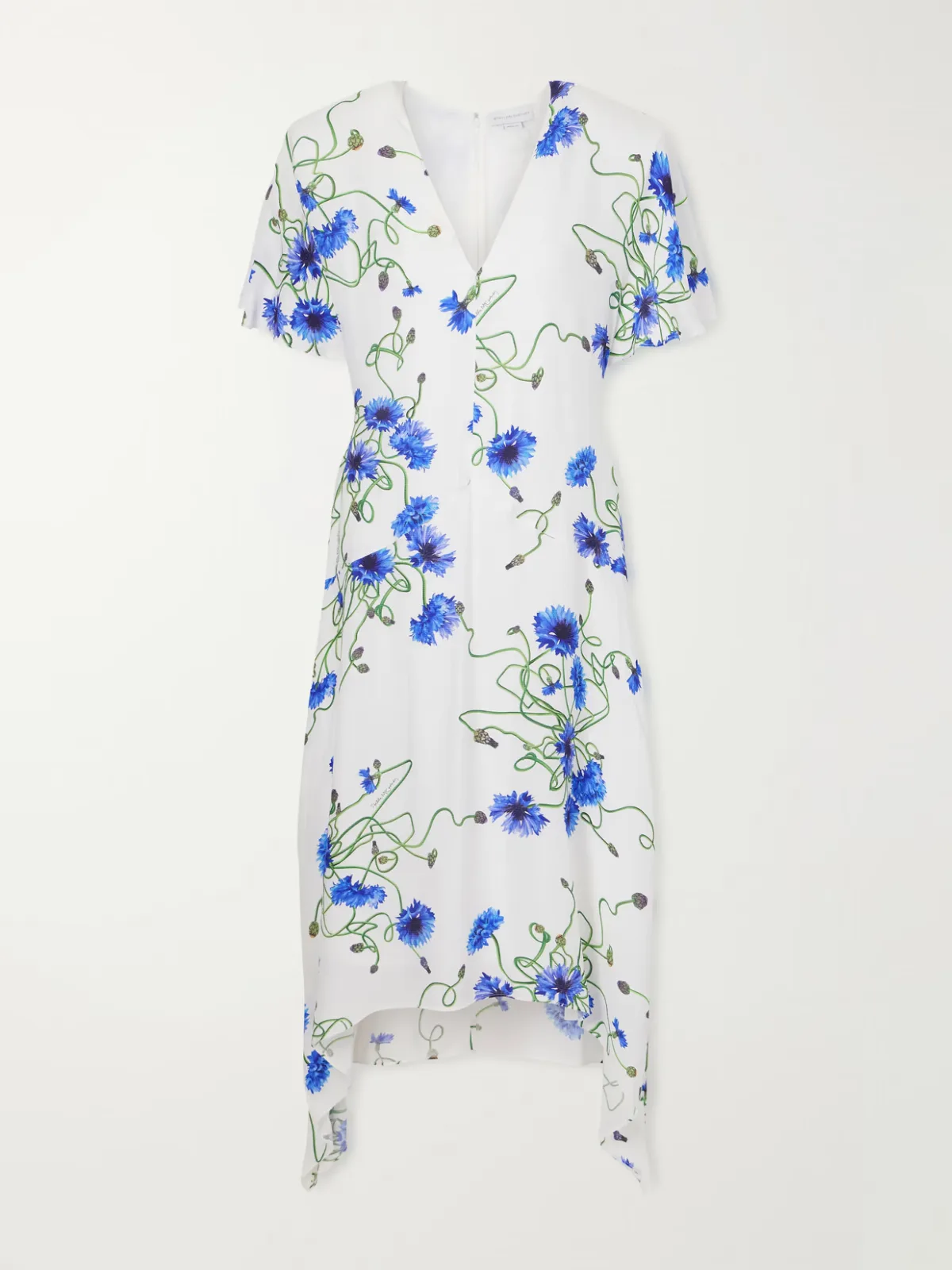 - Floral-print Crepon Midi Dress -