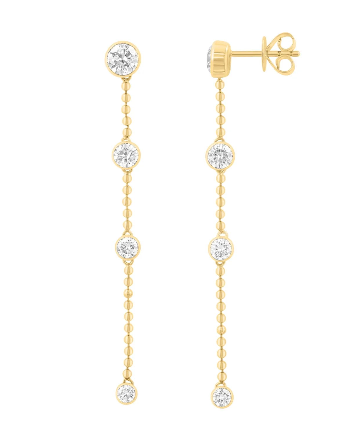 Round Lab-Grown Diamond Earrings (1-7/8 ct. t.w.) in 14k Yellow Gold
