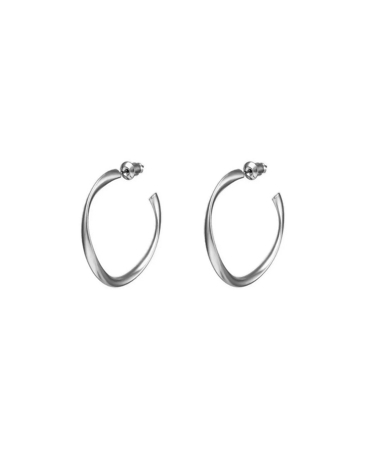 Leslie Small Sculpted Oval Hoop Earrings Dainty Trendy by Bearfruit Jewelry