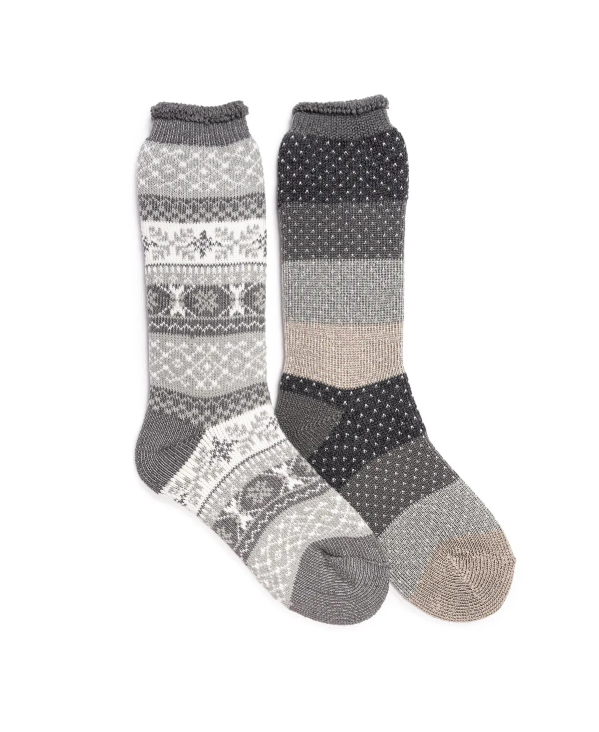 Ribbed-Cuff Boot Socks, 2-Pack