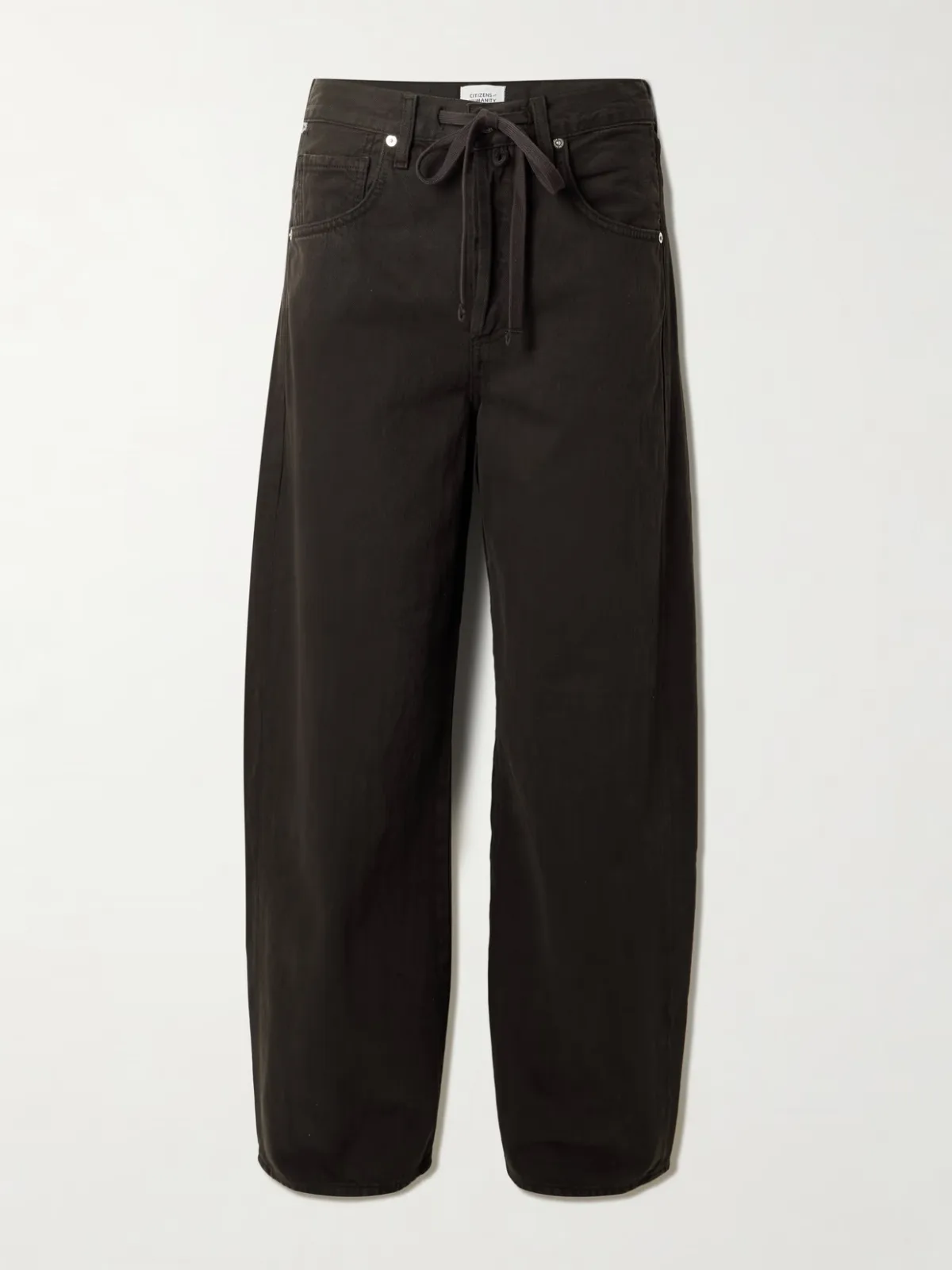 - Brynn Drawstring Mid-rise Wide-leg Jeans -