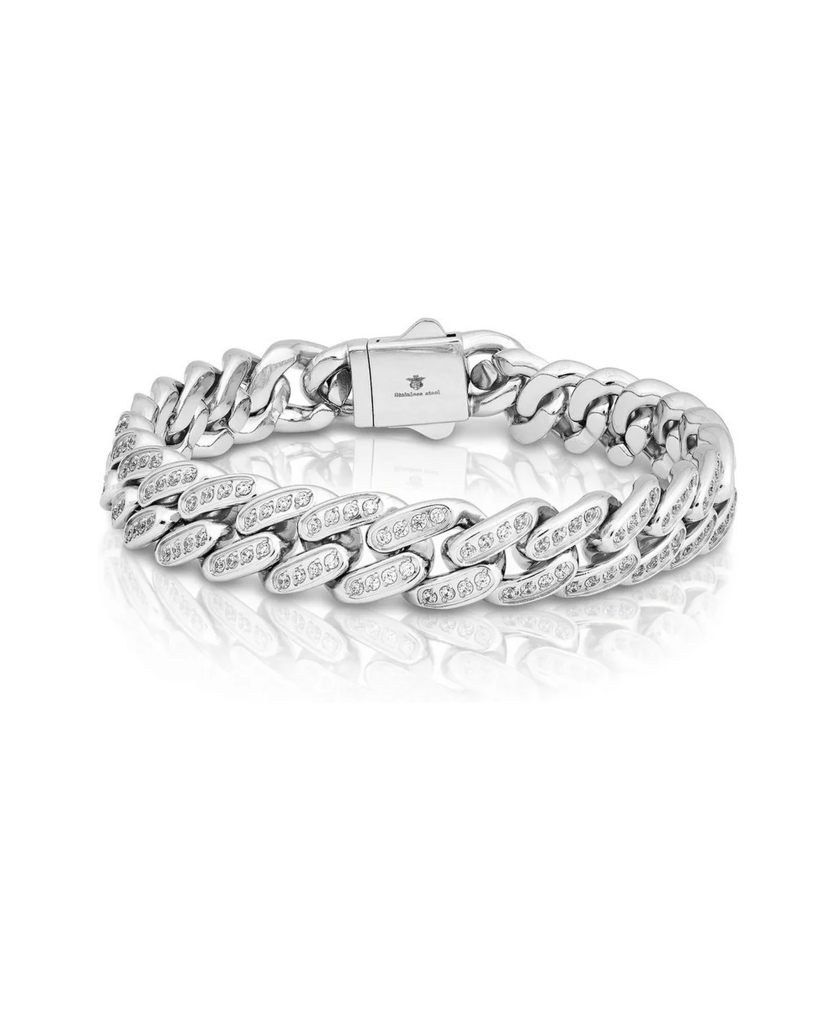 Cubic Zirconia Monaco Stainless Steel Bracelet by Metallo