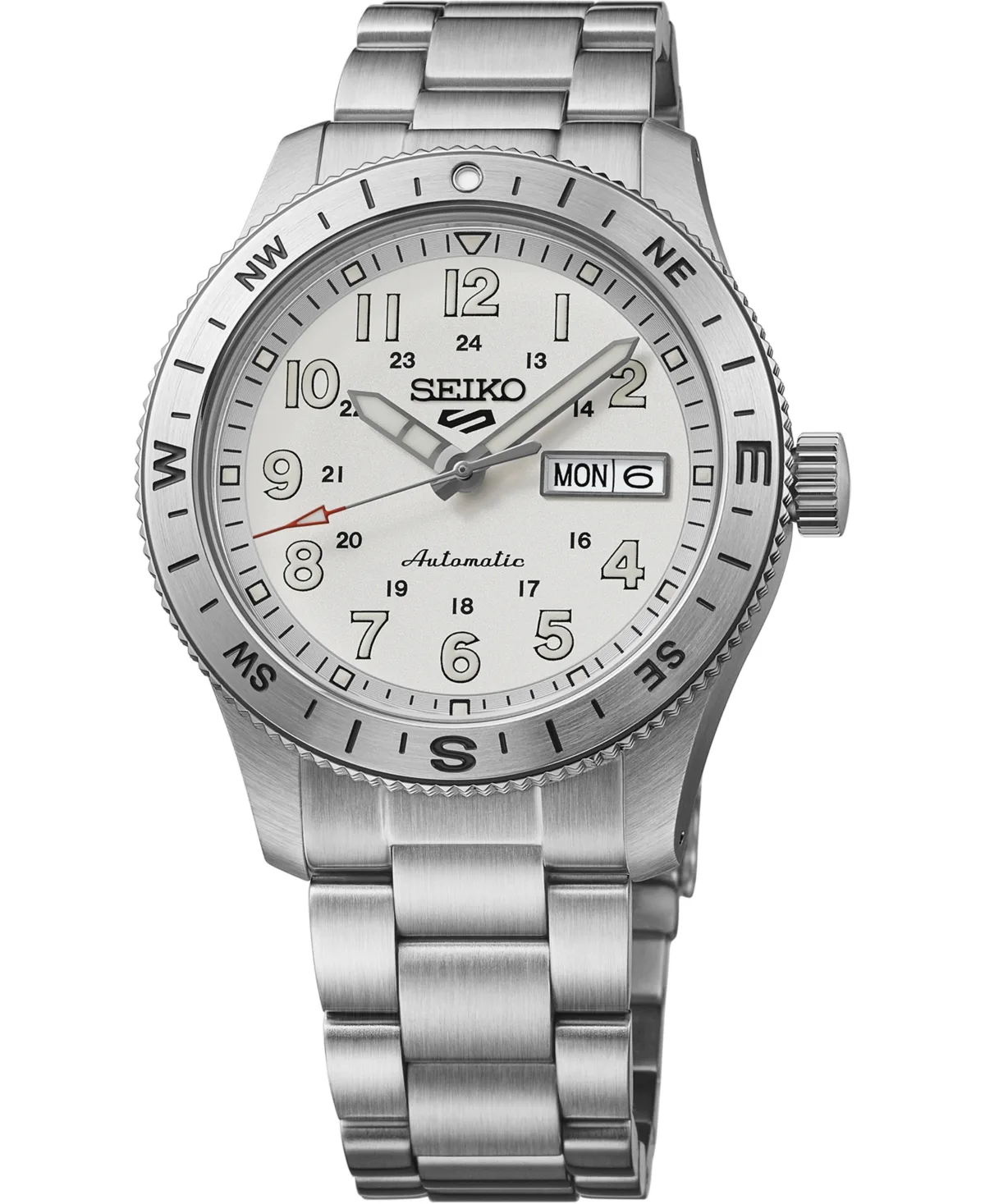 Seiko 5 Sports Silver-Tone Stainless Steel Bracelet Watch 41mm