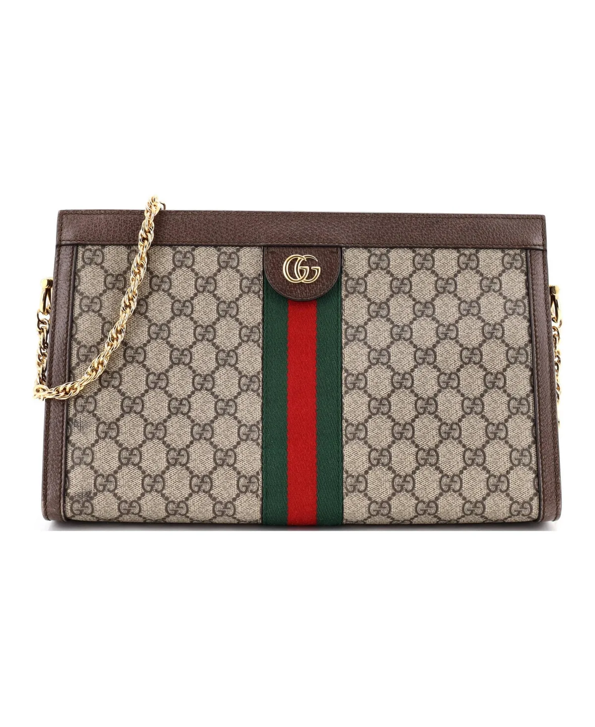Pre-Owned Gucci Medium Ophidia Chain Shoulder Bag Gg Coated Canvas