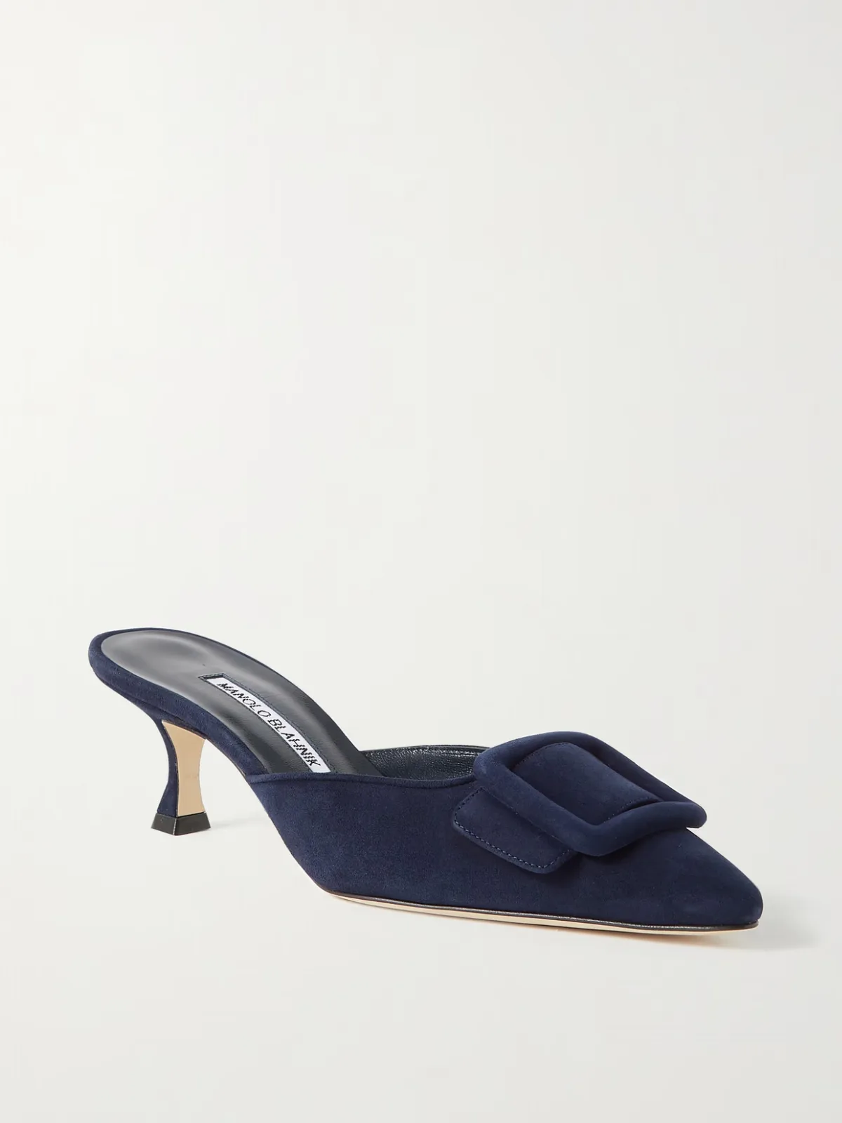 - Maysale 50 Buckled Suede Mules -