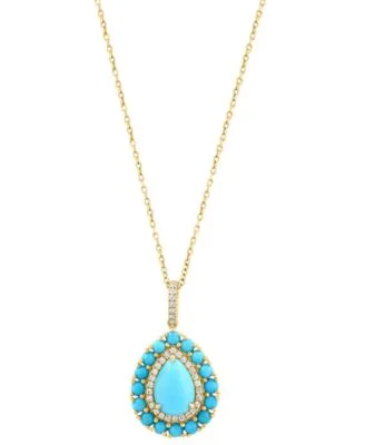 Diamond Earrings Pendant Necklace in Yellow Gold by Effy Collection
