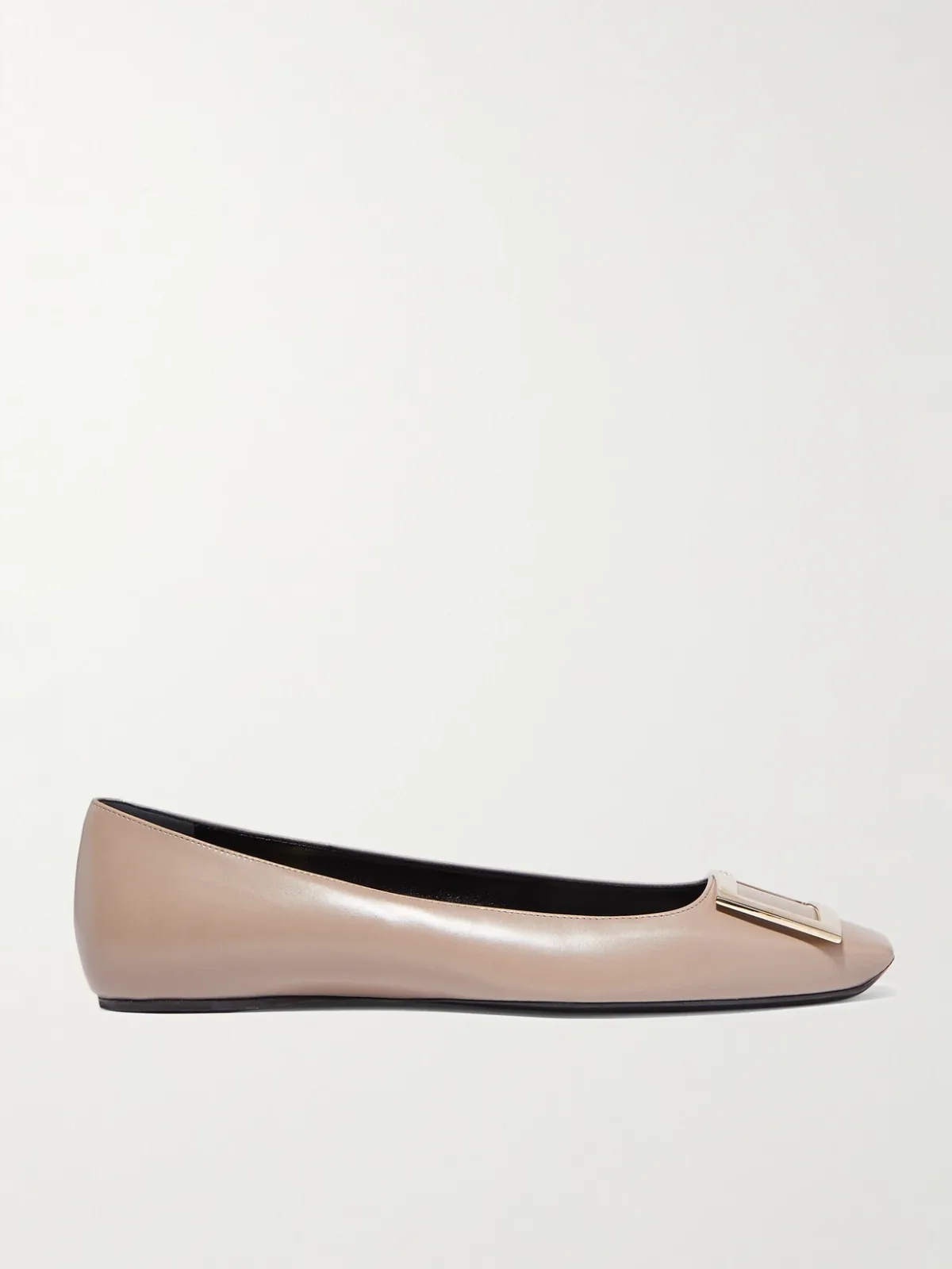 - Quadrata Trompette Embellished Leather Ballet Flats -