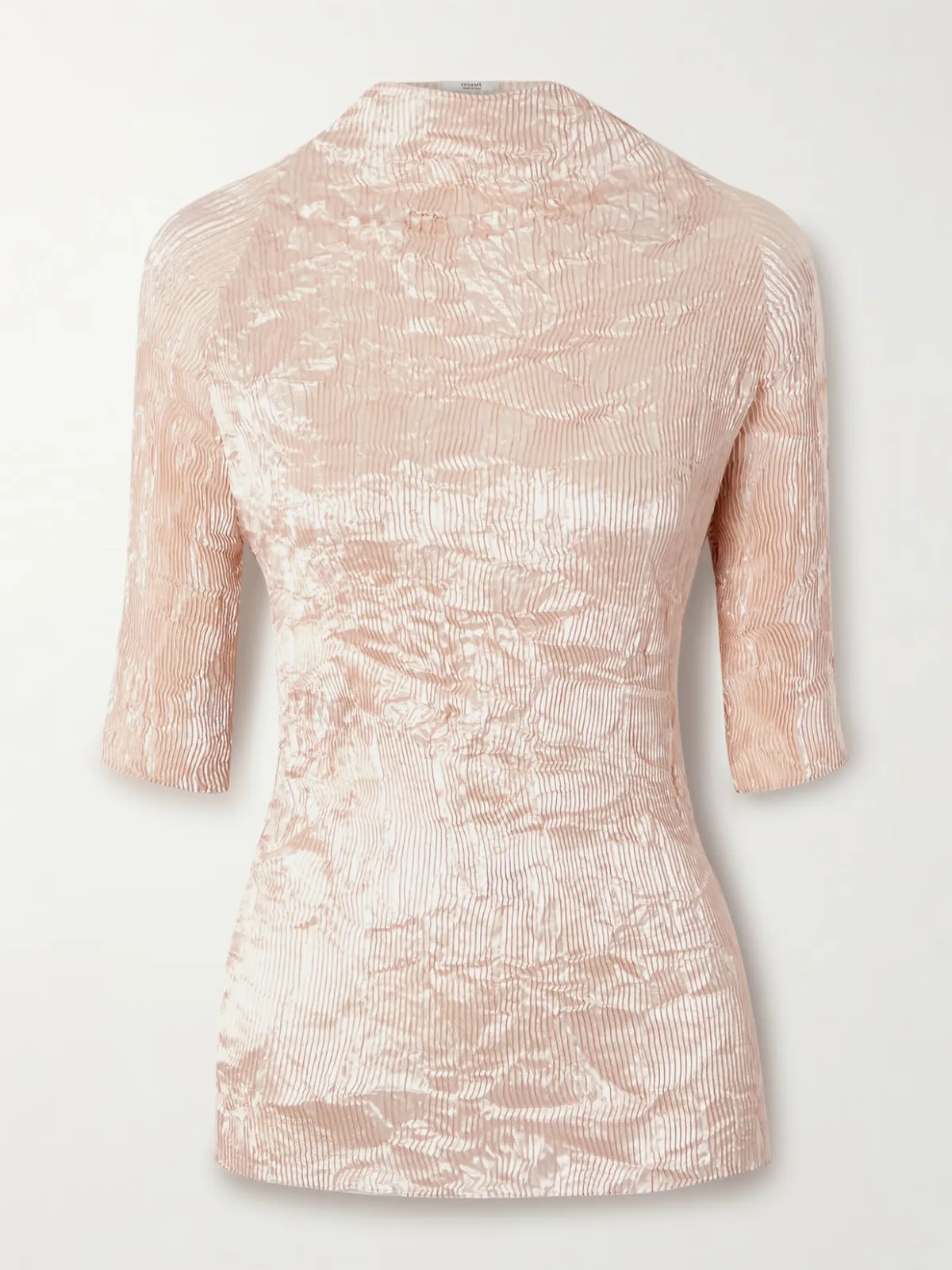 - Dahlia Crinkled Plissé-satin Blouse -