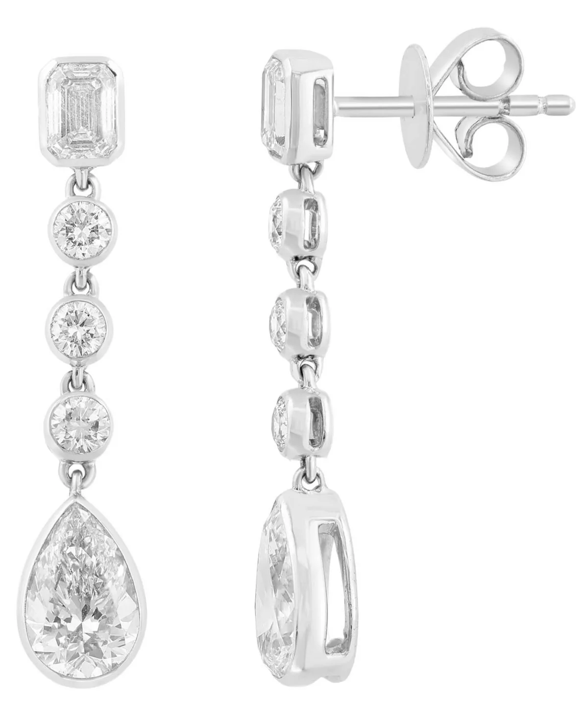 Lab-Grown Diamond Drop Earrings (2-1/6 ct. t.w.) in 14k White Gold by Effy Collection