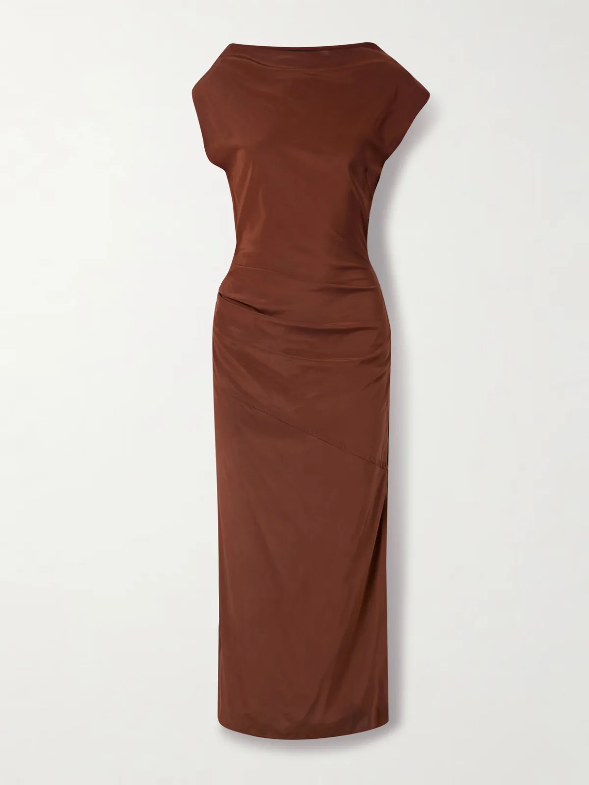 - Tasa Draped Crepe De Chine Midi Dress -