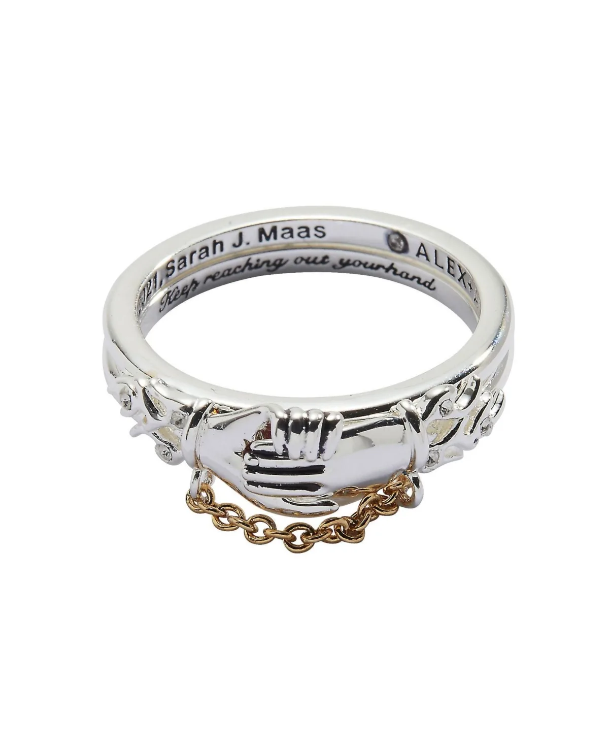 Red Siam Stone Two-Tone Stackable Keep Reaching Out Your Hand Ring Set by Alex and Ani